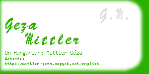 geza mittler business card
