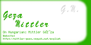 geza mittler business card